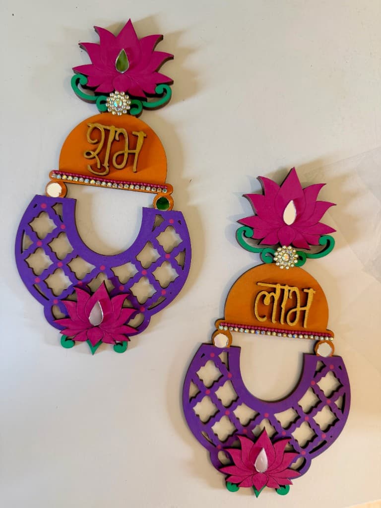 Chandbali Jali Shubh-Labh - Yellow Red - Image 2