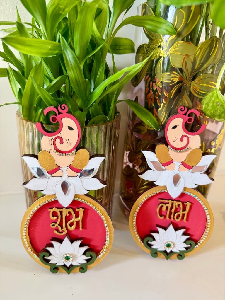 Temple Arch Shubh-Labh - Lavender Lotus